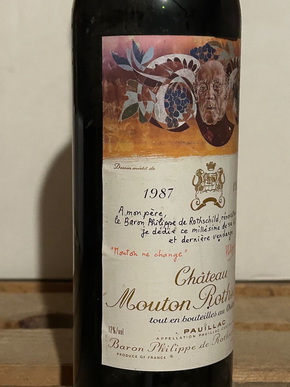 Mouton Rothschild Wein: Château Mouton Rothschild 1987 – Neu (gemäss Beschreibung) aus Roche VD von avediscipule 4