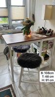 Bartisch mit zwei Barhockern Weiss Braun