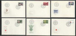 1963, FDC, Werbe- und Gedenkmarken (Nr. 395–400) (1)