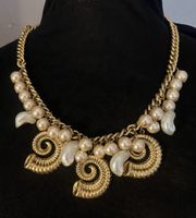 Collier Plastron Vintage 80s/90s Esprit Haute Couture Marine
