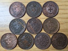 Lot 1 Rappen 1920/41 - Lot 10 Stück!