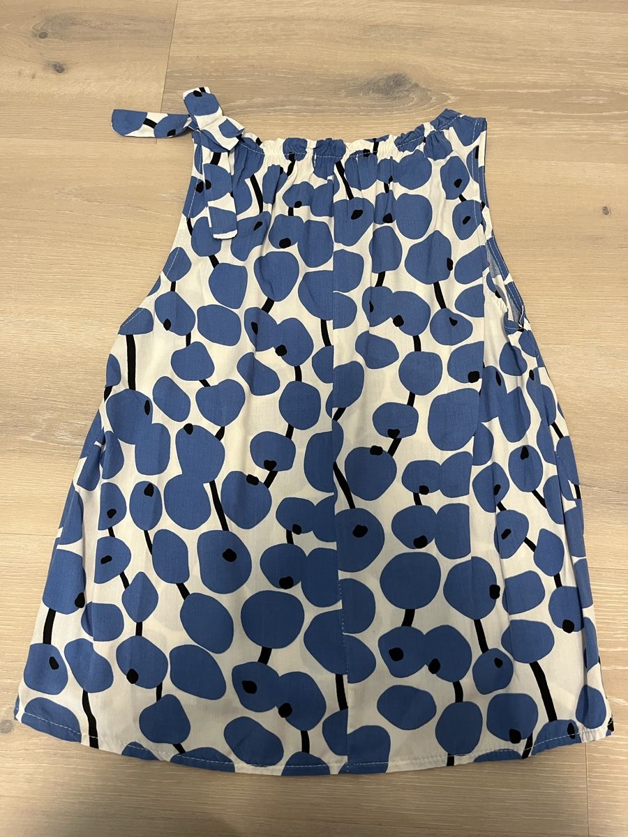 Top: Top weiss mit blauem Muster & Schleife S neu – Nuovo (secondo la descrizione) da Birrwil venduto da vanyboo 2
