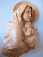 Holz Relief Maria mit Jesuskind, Wandbild, Top Zustand!