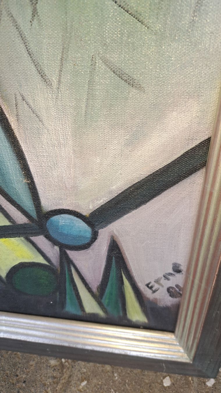 Dipinti: Originale Ölgemälde von Erne, 1986, Doppelbild hinten   – Usato da Kölliken venduto da Upcycling-by-Mc-TAM 2
