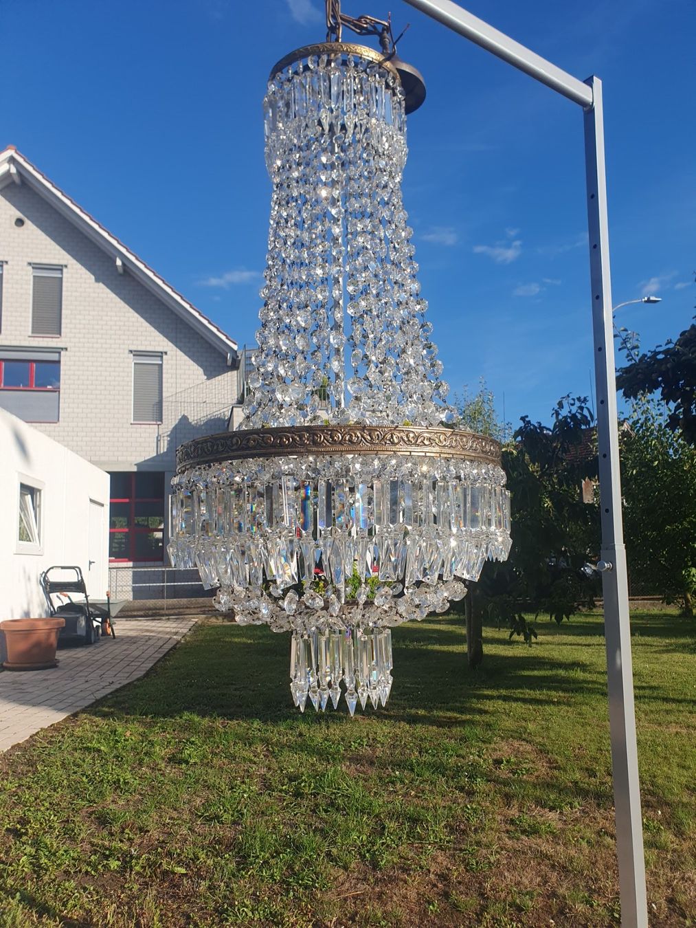 Lampade: Wunderprächtiger antiker Kristallleuchter. – Usato da Utzenstorf venduto da Filetto 4