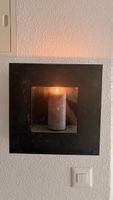 Wandkerzenhalter Metall schwarz quadratisch 35x35cm