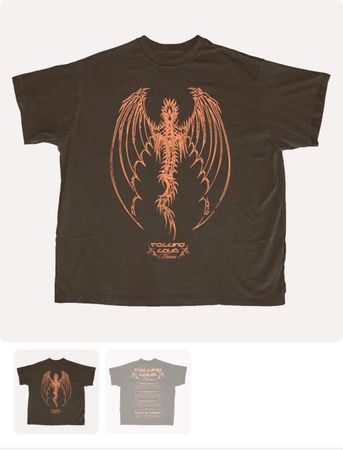 Y2K Rolling Loud Vienna 24 Dragon T-Shirt Braun, Gr. M, Neu!