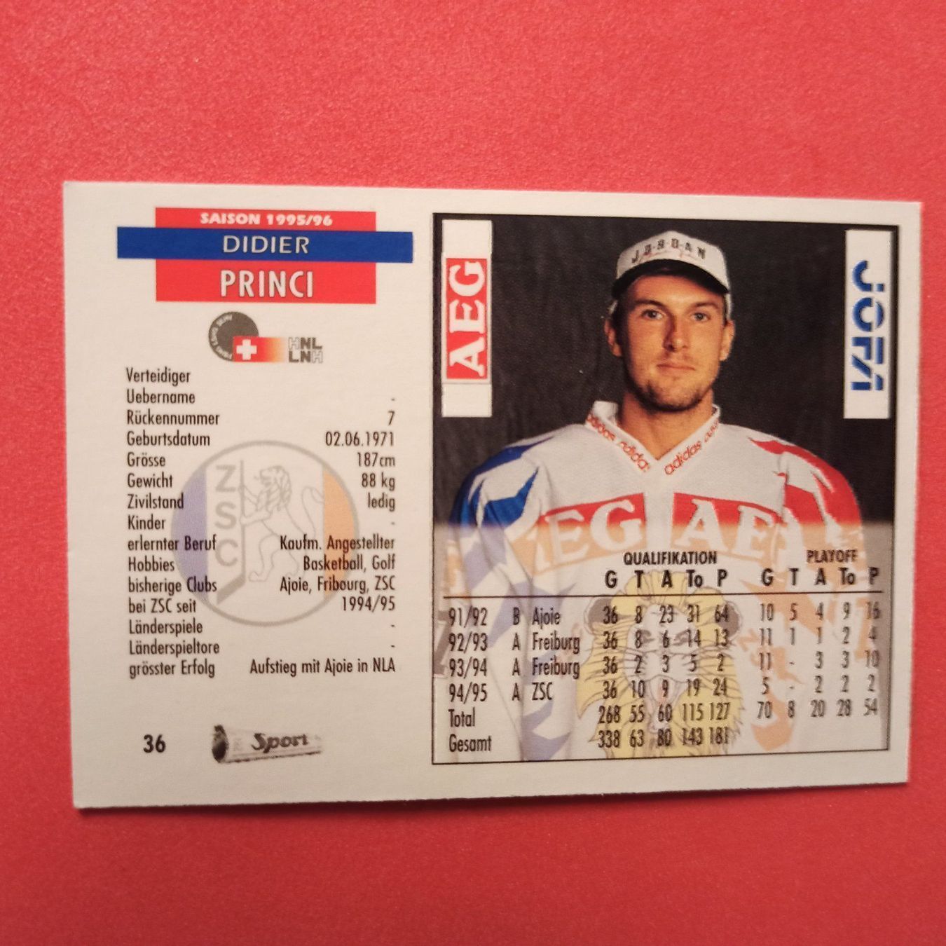 Sammelbilder & Trading cards: Didier Princi - ZSC Card - 1995/96 – Gebraucht aus Dübendorf von kb86_MOVIE 1