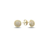 Ohrstecker rund Kugel Halbkugel Zirkonia 925 gold Silber 7mm