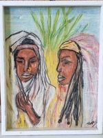 Original Pastellgemälde "Duo" – Signiert RP – 43 x 33 cm