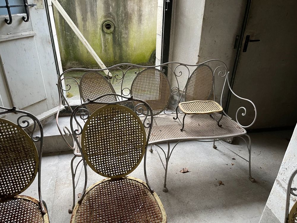 Antike Gartenmöbel, Eisen von 1918, aus Villa Kaufen auf Ricardo