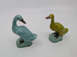 2 Porzellan oder Keramik Ente ungemarkt Japan oder China