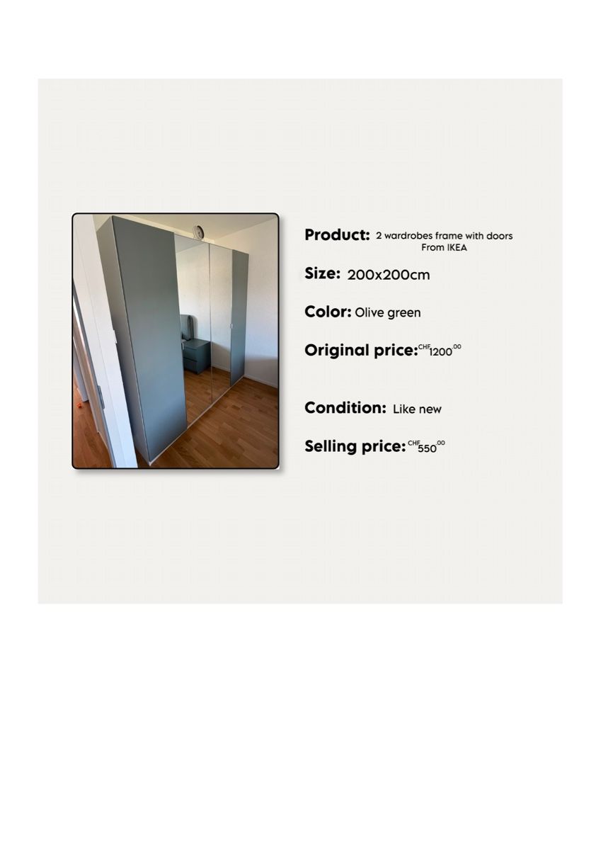 Armoires: 2 wardrobes frame with doors From IKEA – Neuf (Voir description) à Gümligen par san_8cjy