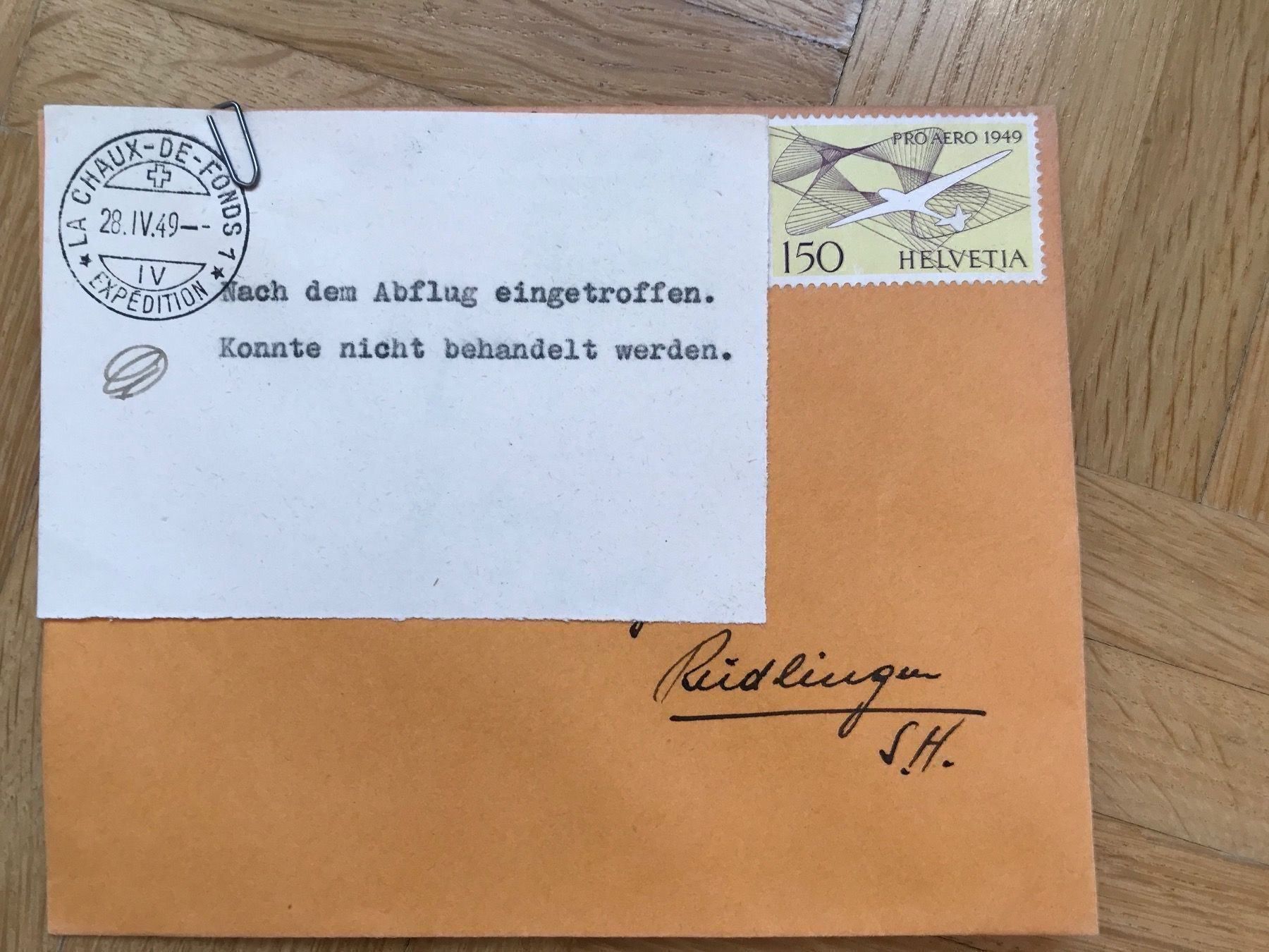 Tous les timbres: 1949 Sonderflug pro Aero mit Spezialfall – D'occasion à stäfa par brandy66 1