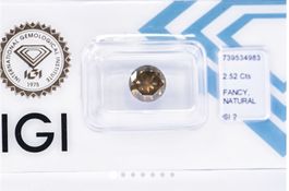 Natürlicher Diamant 2.52 Karat Fancy Deep Grayish IGI Zert.