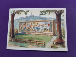 alte Postkarte mit Gedenkstein Aktivdienst 39-40, 5.Division