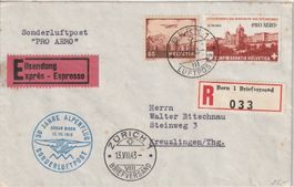 Flugpost Brief-Bern-Zürich 1943 Einschreiben-Eilsendung