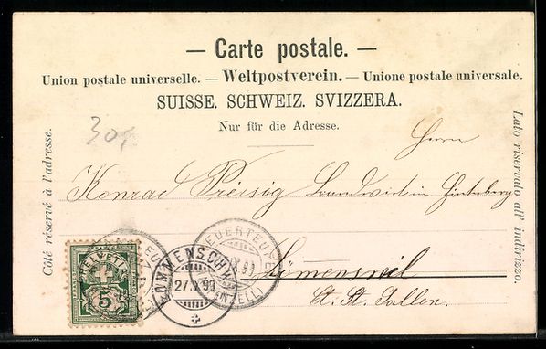 Cartoline postali: Teufen /Appenzellerland, Ortsansicht mit – Usato da Berlin venduto da bartko-reher 1