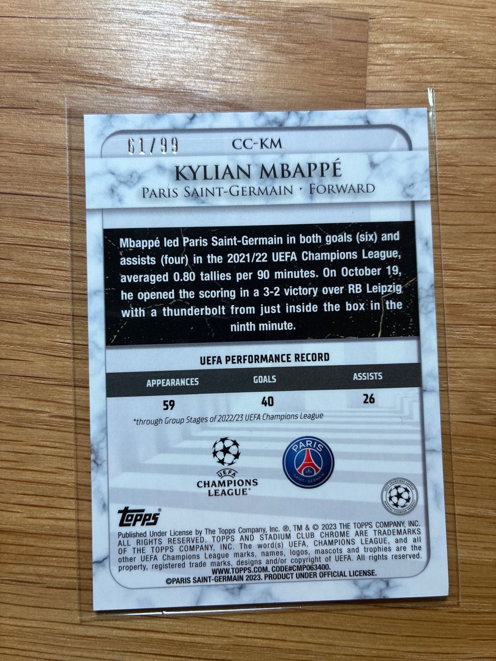 Topps Carte collezionabili: Topps Chrome Stadium Kylian Mbappe /99 – Usato da Wangenried venduto da Garagara 1