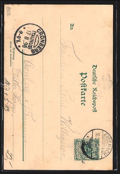 Cancelleria postale: Litho Eisenach, Wartburg Restaurant, Tot – Usato da Berlin venduto da bartko-reher 1