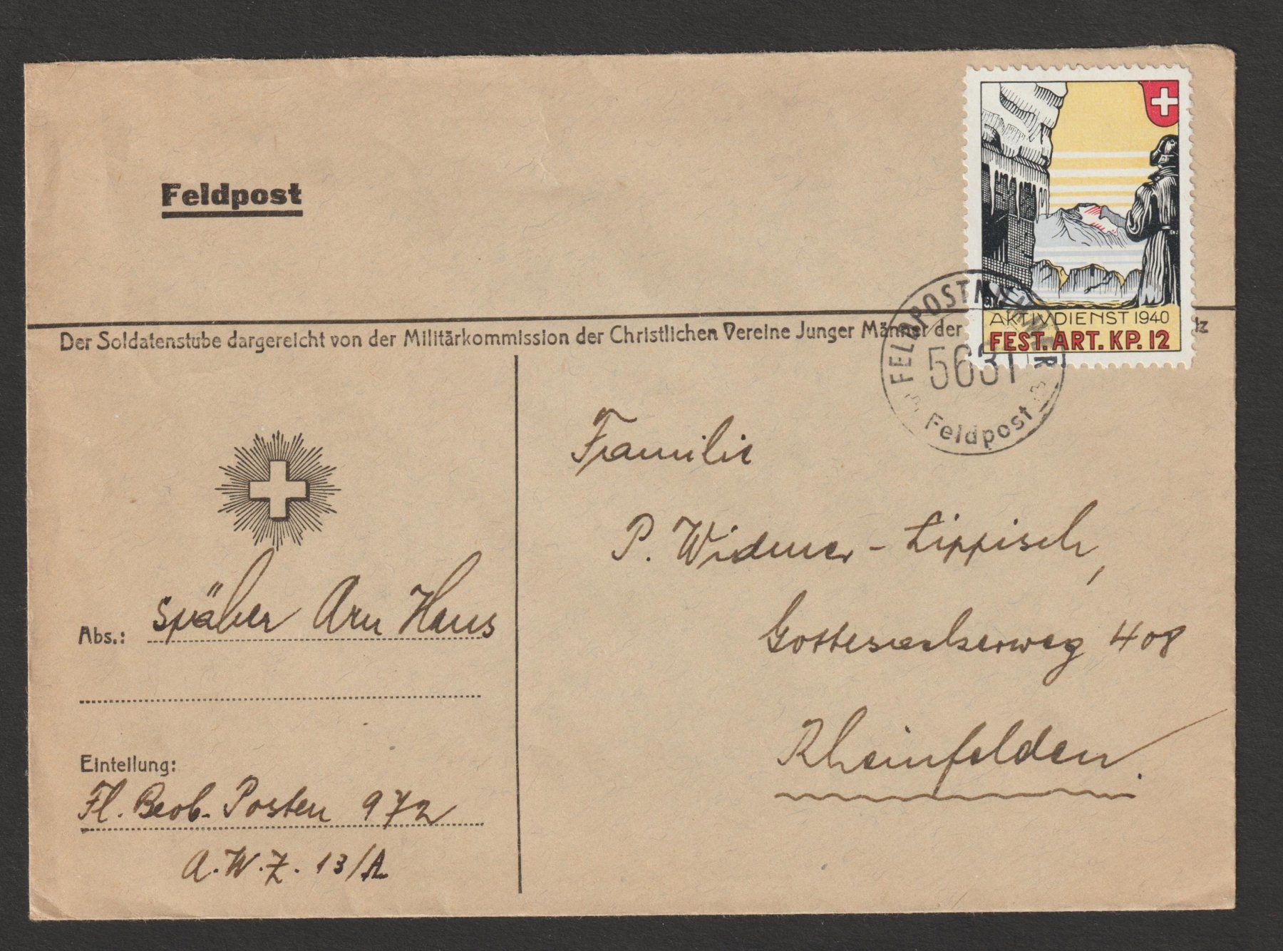 Alle Briefmarken: Artillerie Nr. 89/1 FP – Gebraucht aus Siebnen von Fstaehli