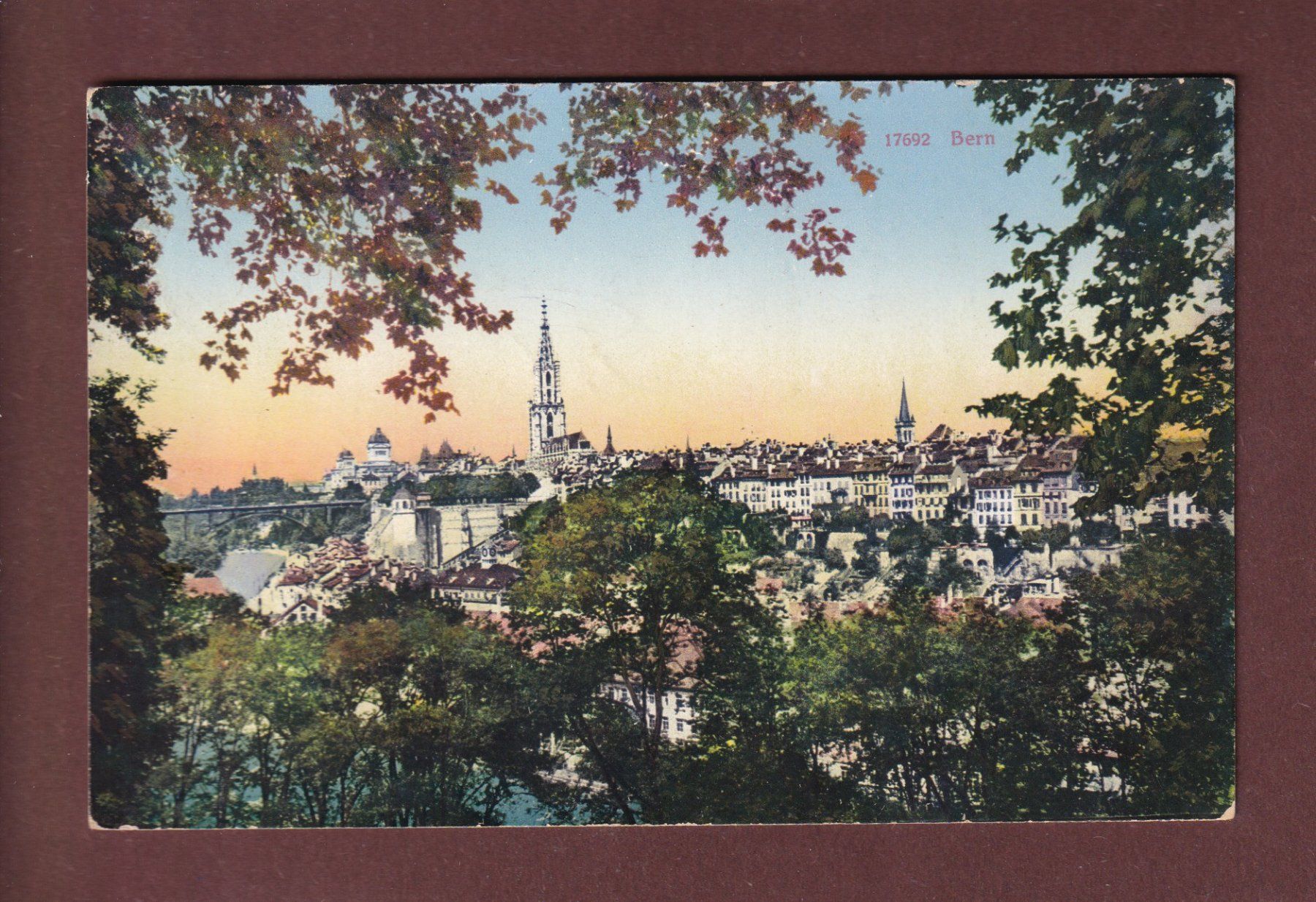Cartoline postali: BERN durch die Bäume - 1919 – Usato da Pully venduto da nicecards-shop