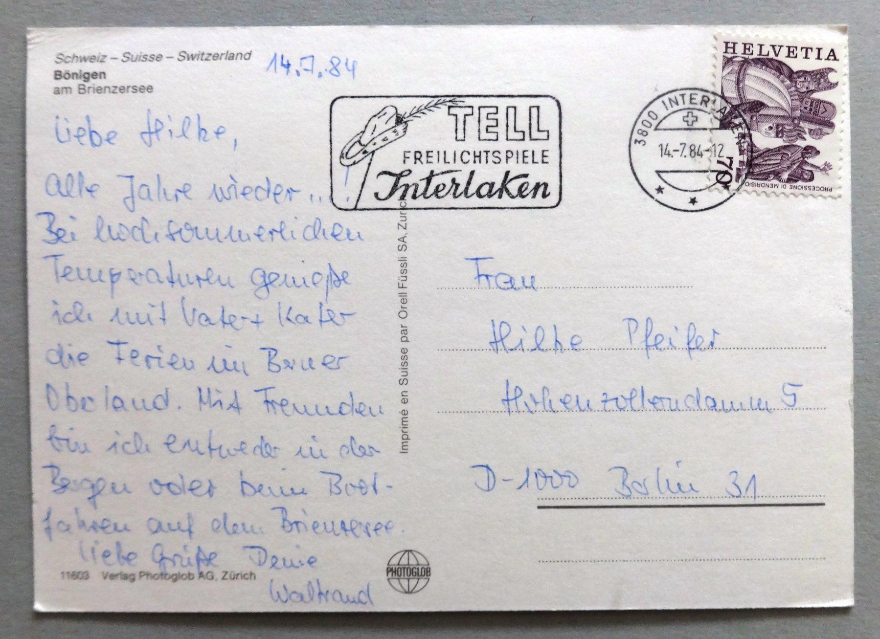 Cartes postales: Bönigen am Brienzersee – D'occasion à Fétigny par Billy2miny 1