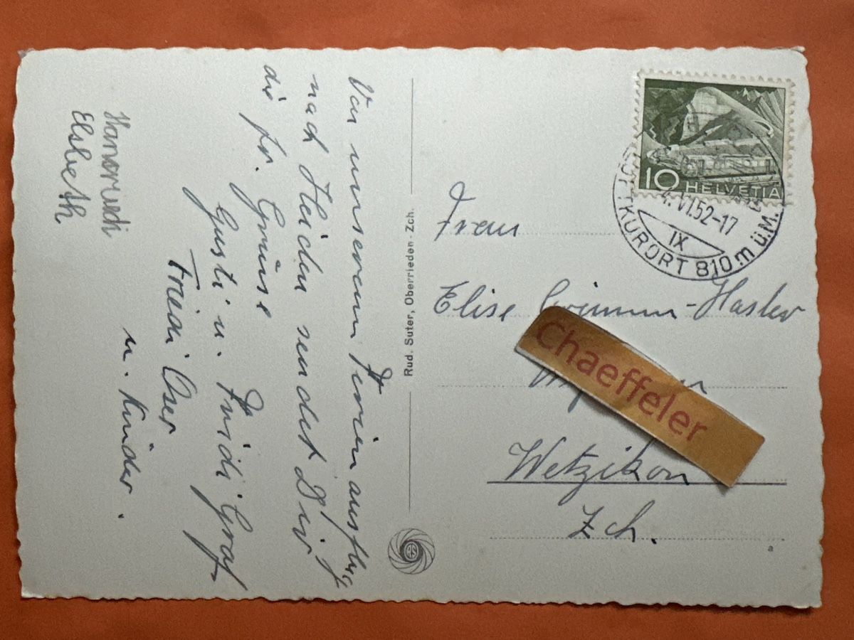 Cartoline postali: 8231 Heiden AR Luftkurort 1952 – Usato da Zürich venduto da Chaeffeler 1