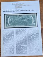 Kuriositäten auf Banknoten Gedenknote zur 200-Jahr-Feier USA
