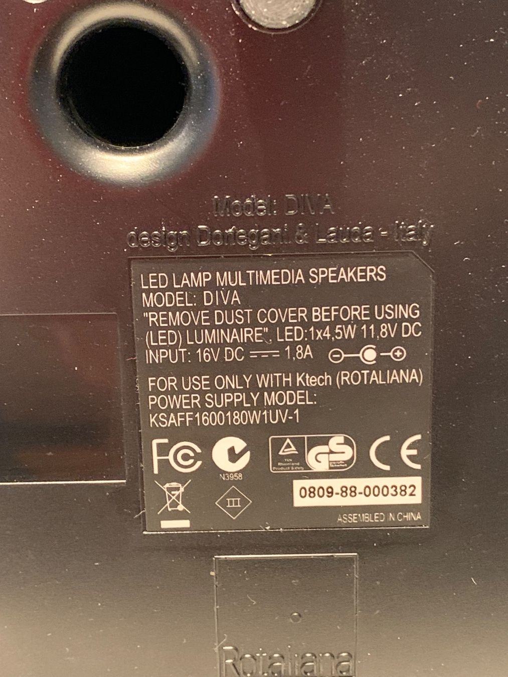 Lampade: Lampe DIVA de Rotaliana – Usato da Veytaux venduto da Latourelle 3
