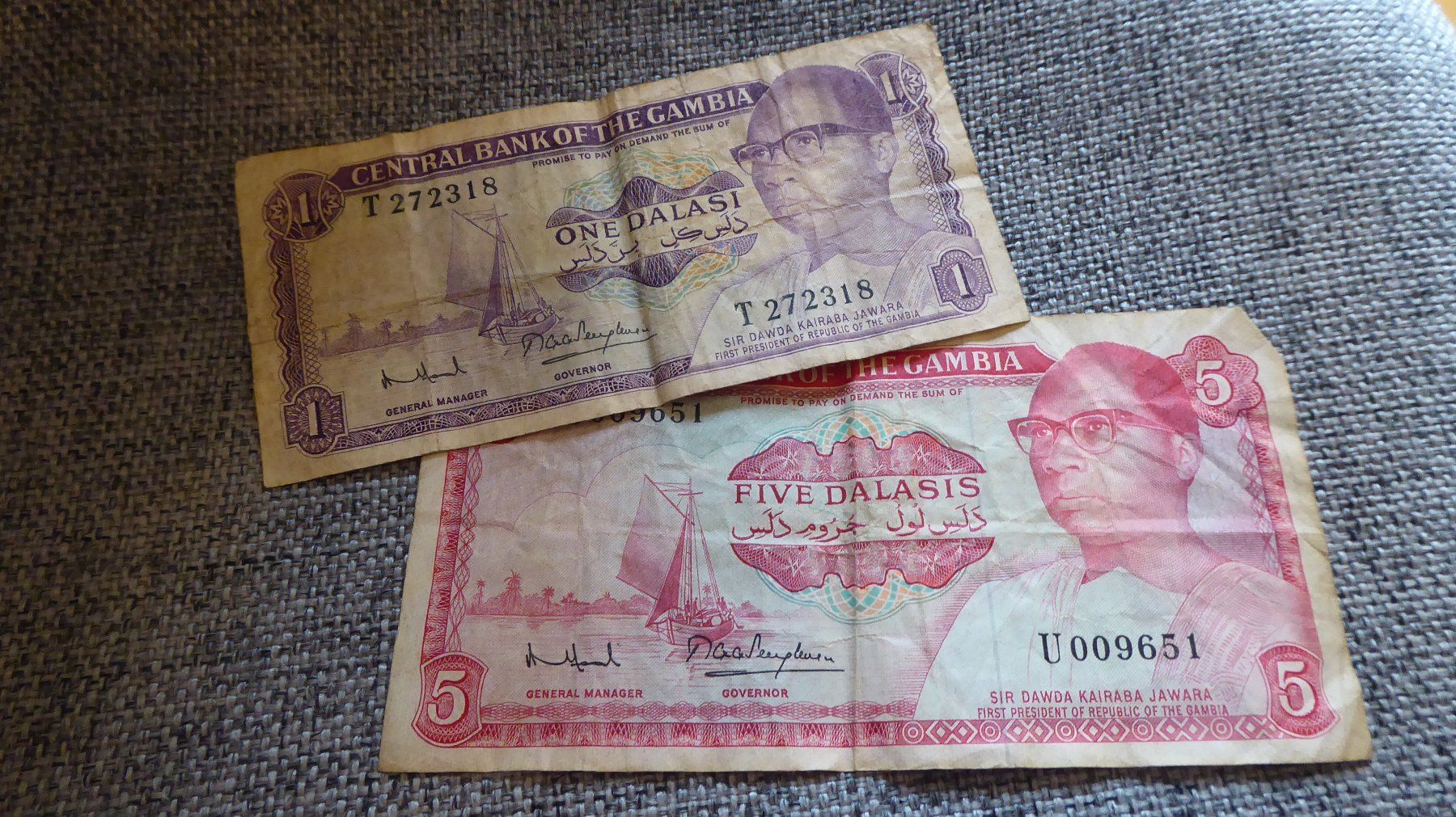 Banknoten: Banknoten Gambia – Gebraucht aus Zullwil von Dingo402