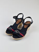 Tom Tailor Plateausandalette, ungetragen, blau, Gr.42