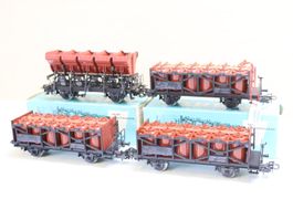 Märklin 4 x Behälterwagen/Kippwagen H0 - 4635/4657 - selten