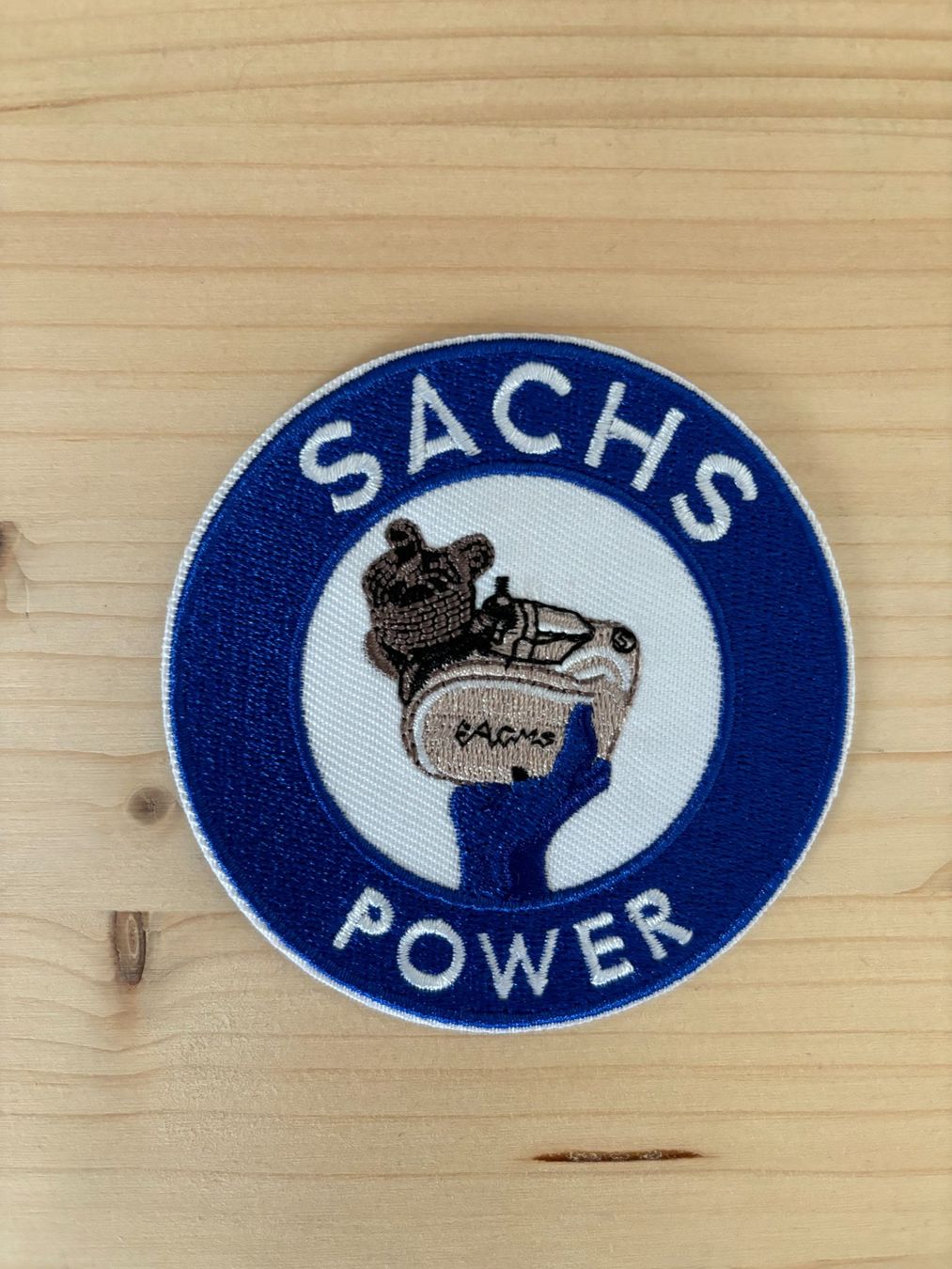Sachs Toppe: Aufnäher Badge Patch Mofa Töffli SACHS POWER – Nuovo e nell'imballaggio originale da Grosswangen venduto da Jumbo1983