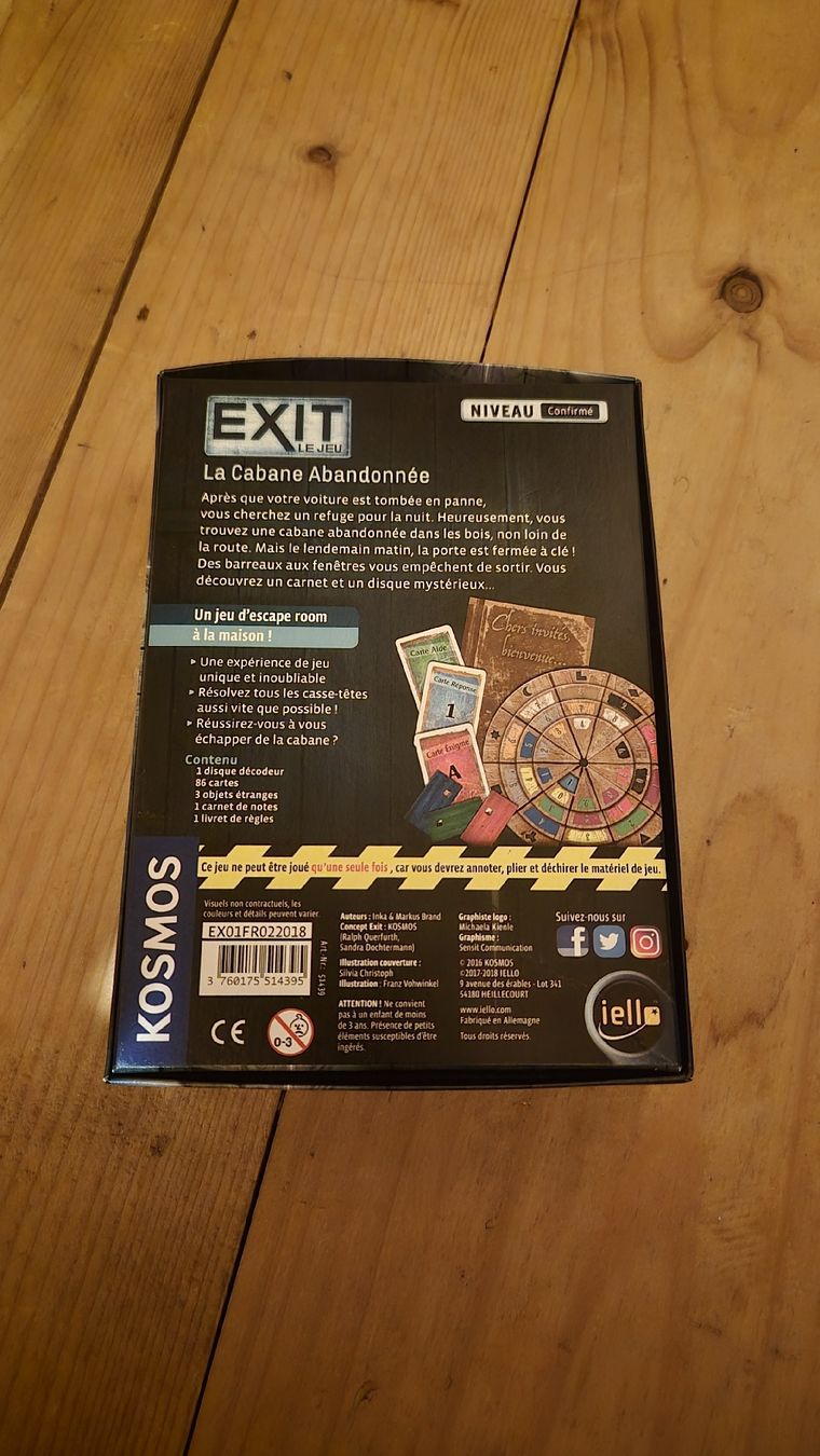 Giochi: Jeu EXIT La Cabane Abandonnée niveau confirmé – Usato da Mühleberg venduto da jix_fy98 2