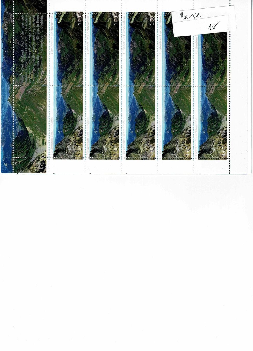 Tous les timbres: FL Berge 1 KB ** – Neuf (Voir description) à Lausanne par Whorvath
