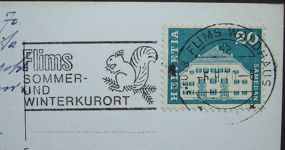 Cartoline postali: FLIMS mit P. Vorab, P. Grisch, Tschingelhörner, Flimserstein – Usato da Jona venduto da philajona 1