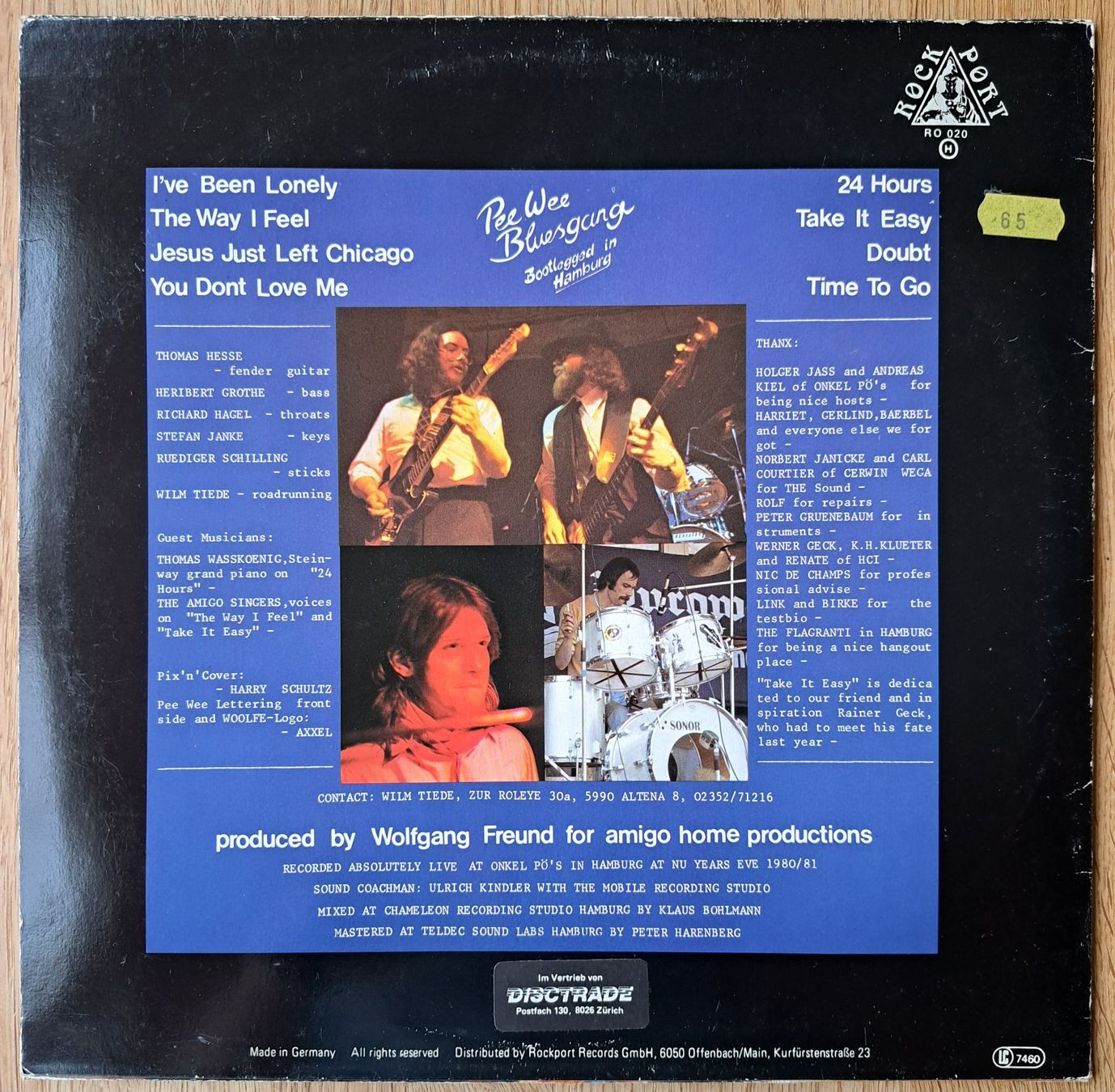 Dischi in vinile: Pee Wee Bluesgang - Bootlegged in Hamburg – Usato da Meggen venduto da Ricardokoch 1