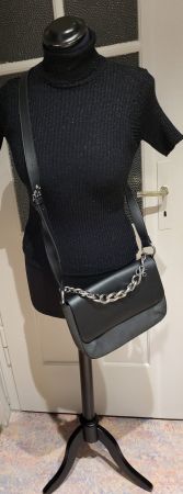 Schwarze Ledertasche mit Kette, Scotch&Soda