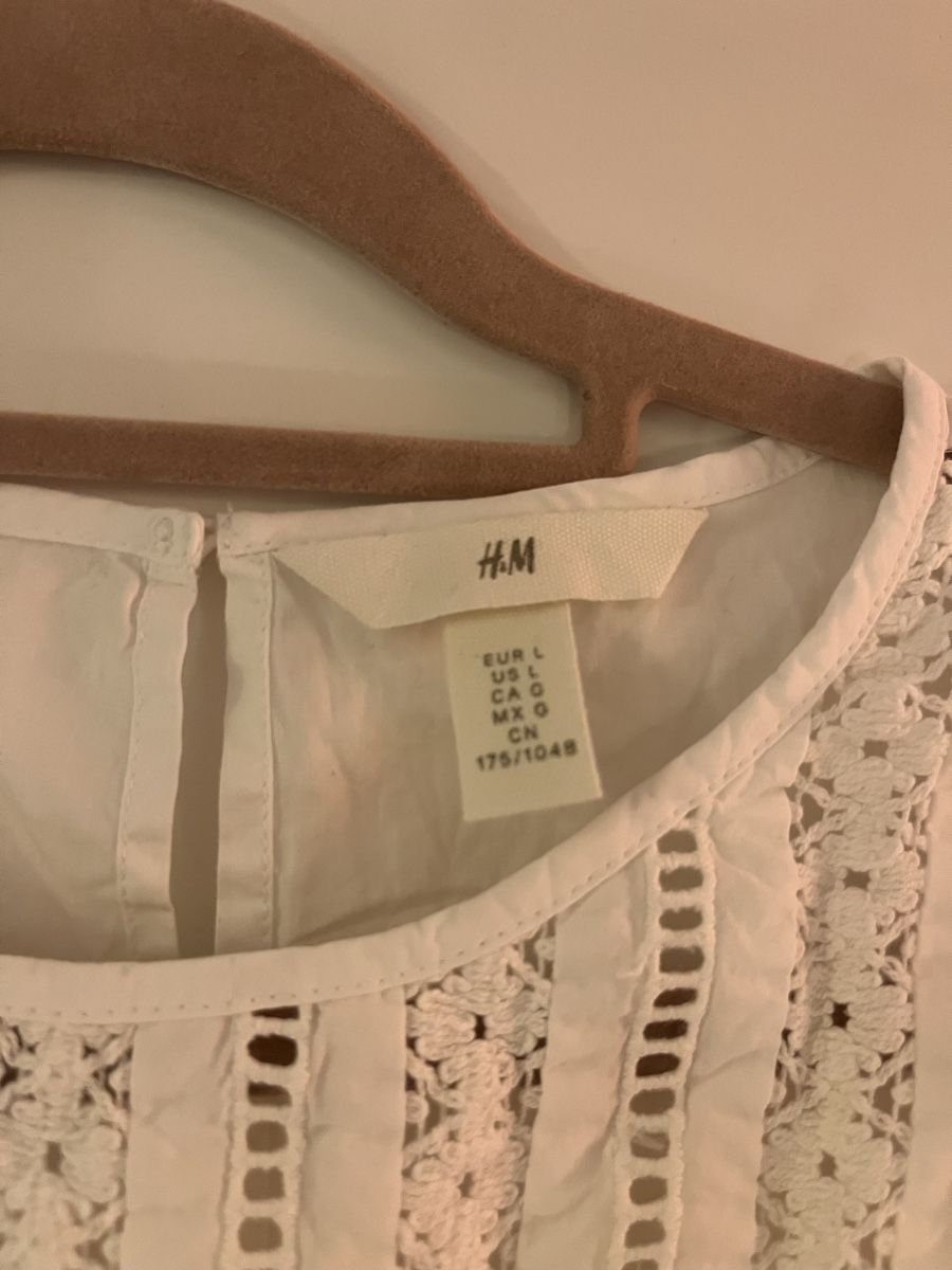 H&M Camicette: Sommerliches, weisse Bluse mit Spitze – Nuovo (secondo la descrizione) da Zürich venduto da Closetbesties 1