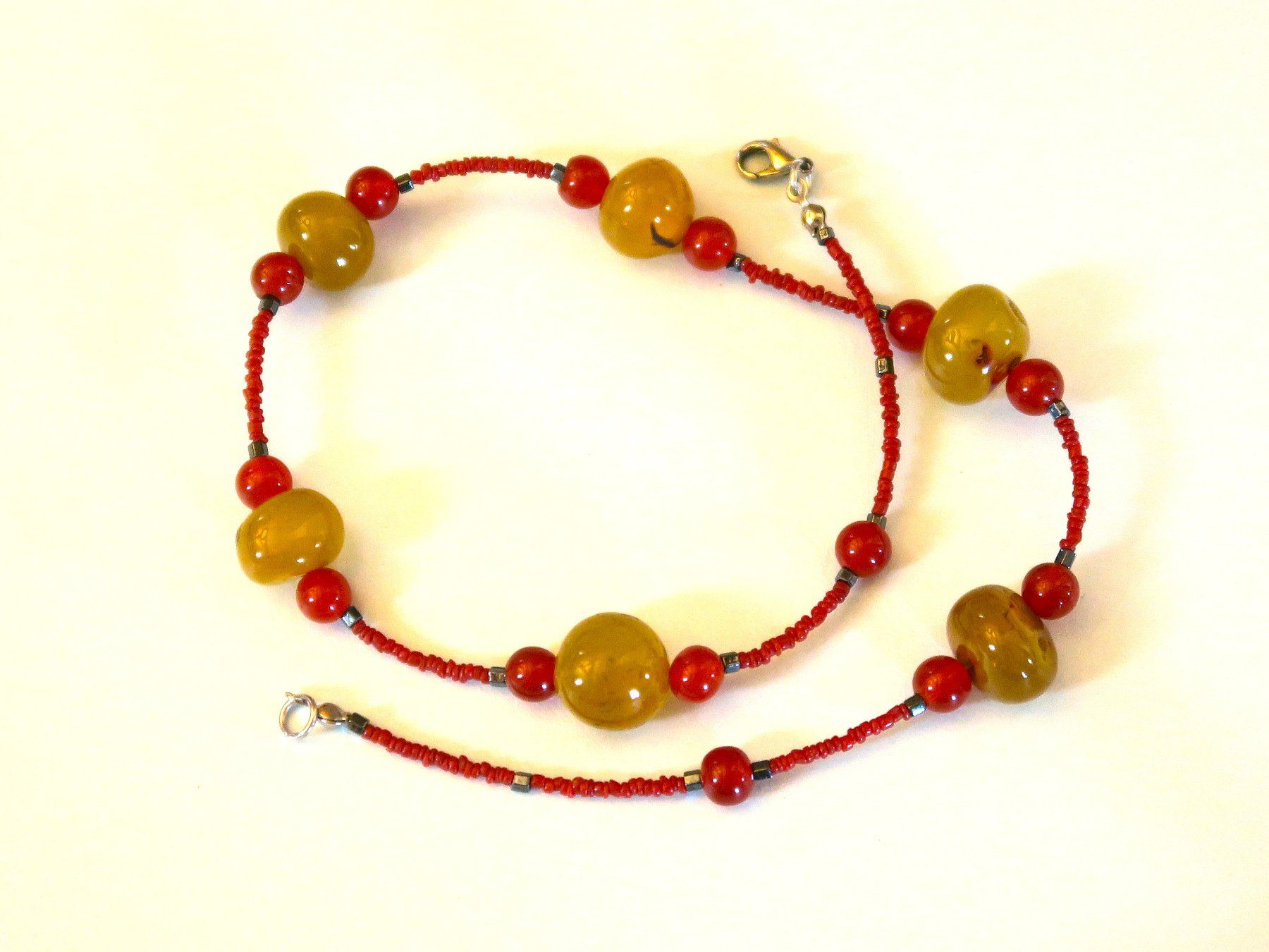 Catenine: Kette Glas/Natursteinperlen – Usato da Brittnau venduto da marlenestone 2