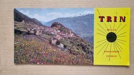 Trin Alte Werbe-Broschüre, Graubünden, Schweiz, ca. 1970