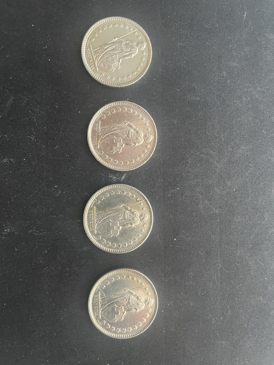 Alle Münzen: 4 x 2.- Silber CH Jahr 1963 – Gebraucht aus Meierskappel von Hala03 3