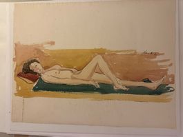 Aquarell Frauenakt Anton Mutter