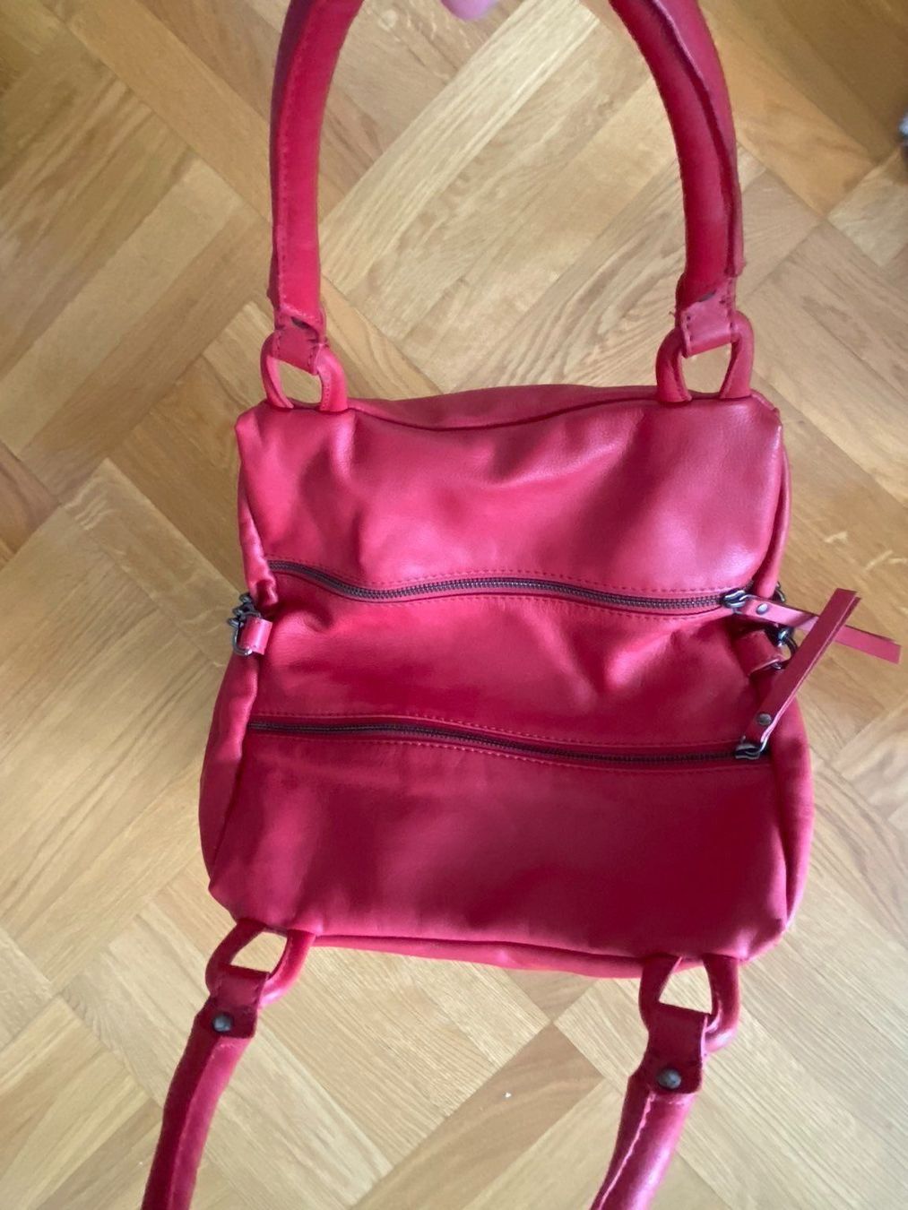Borse da donna: Rote Braun Büffel Leder Handtasche – Usato da Hünenberg venduto da a.u.849 2