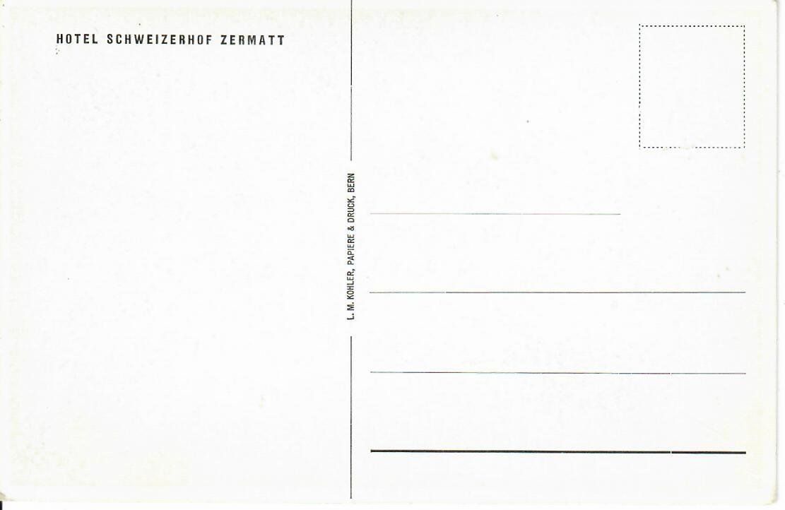 Cartoline postali: Hotel Schweizerhof Zermatt – Usato da Hochdorf venduto da Ziegel-16 1