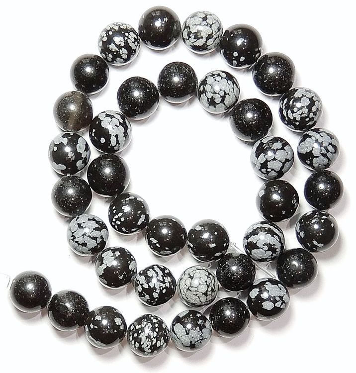SHGbeads Natürliche Obsidian-Perlen 8x10 Mm, 38 Cm Strang – Schwarze Edelsteinperlen Zum Schmuckbasteln