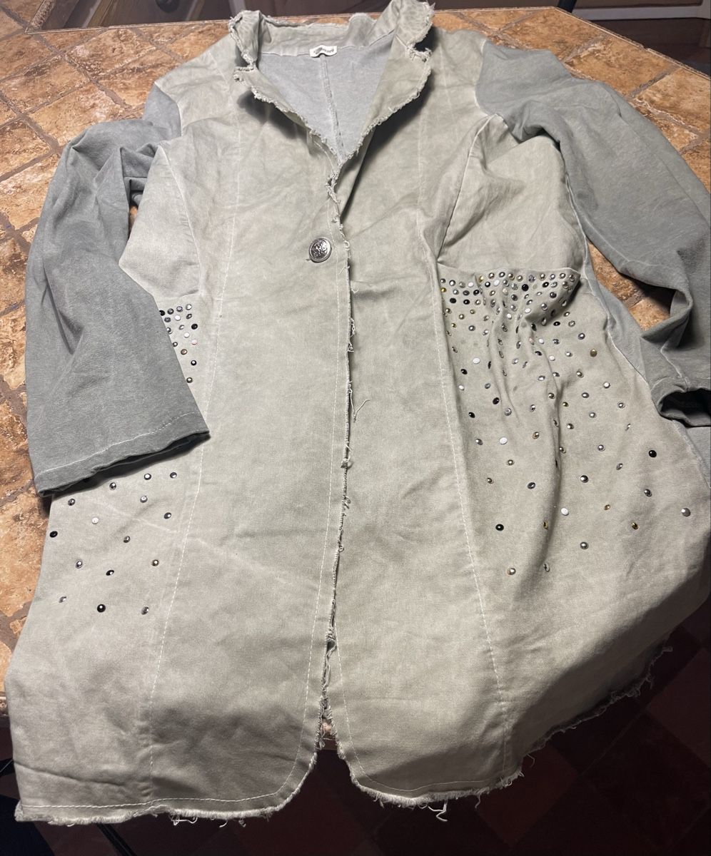 Giacche: Chic Blazer lungo di cotone con strass-tgL – Nuovo (secondo la descrizione) da Gordevio venduto da LanaZimm 7