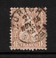 1862 Sitzende Helvetia 1Fr. Nr.36a goldbronze rötlich