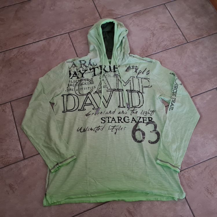 Camp David Herren Longsleeve Mit All Over Print - Lässiges Langarmshirt Mit Used-Optik